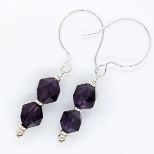 Stacked Amethyst Drop Earrings