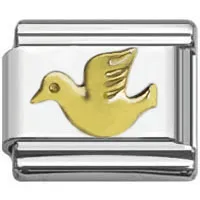 Stainless Steel 9mm Shiny Link with Flying Bird for Italian Charm Bracelet