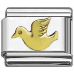 Stainless Steel 9mm Shiny Link with Flying Bird for Italian Charm Bracelet