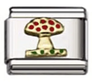 Stainless Steel 9mm Shiny Link with Mushroom for Italian Charm Bracelet