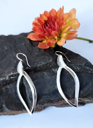 Sterling silver  drop leaf earrings