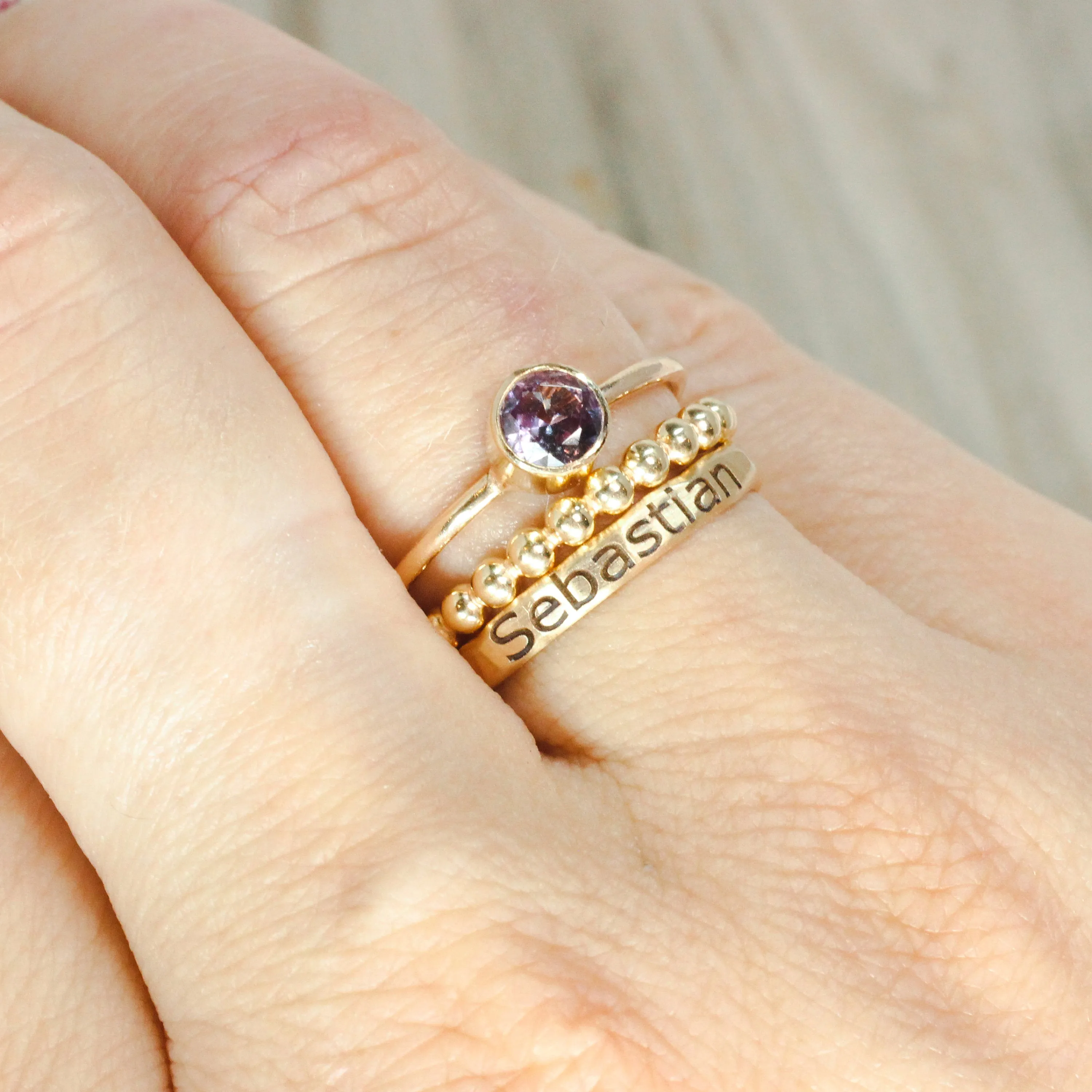 Sterling Silver Lab Sapphire Stacking Ring