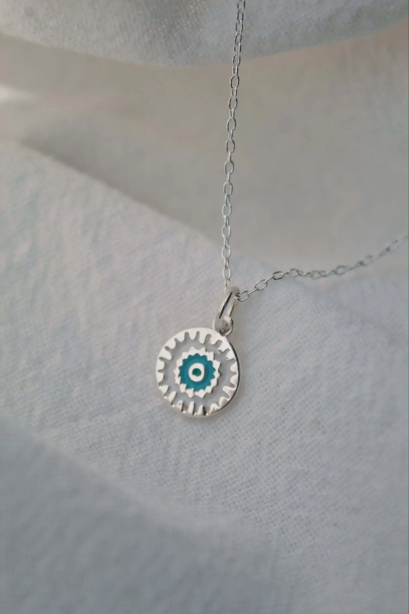 Sterling Silver Turqiouse Mandala Necklace