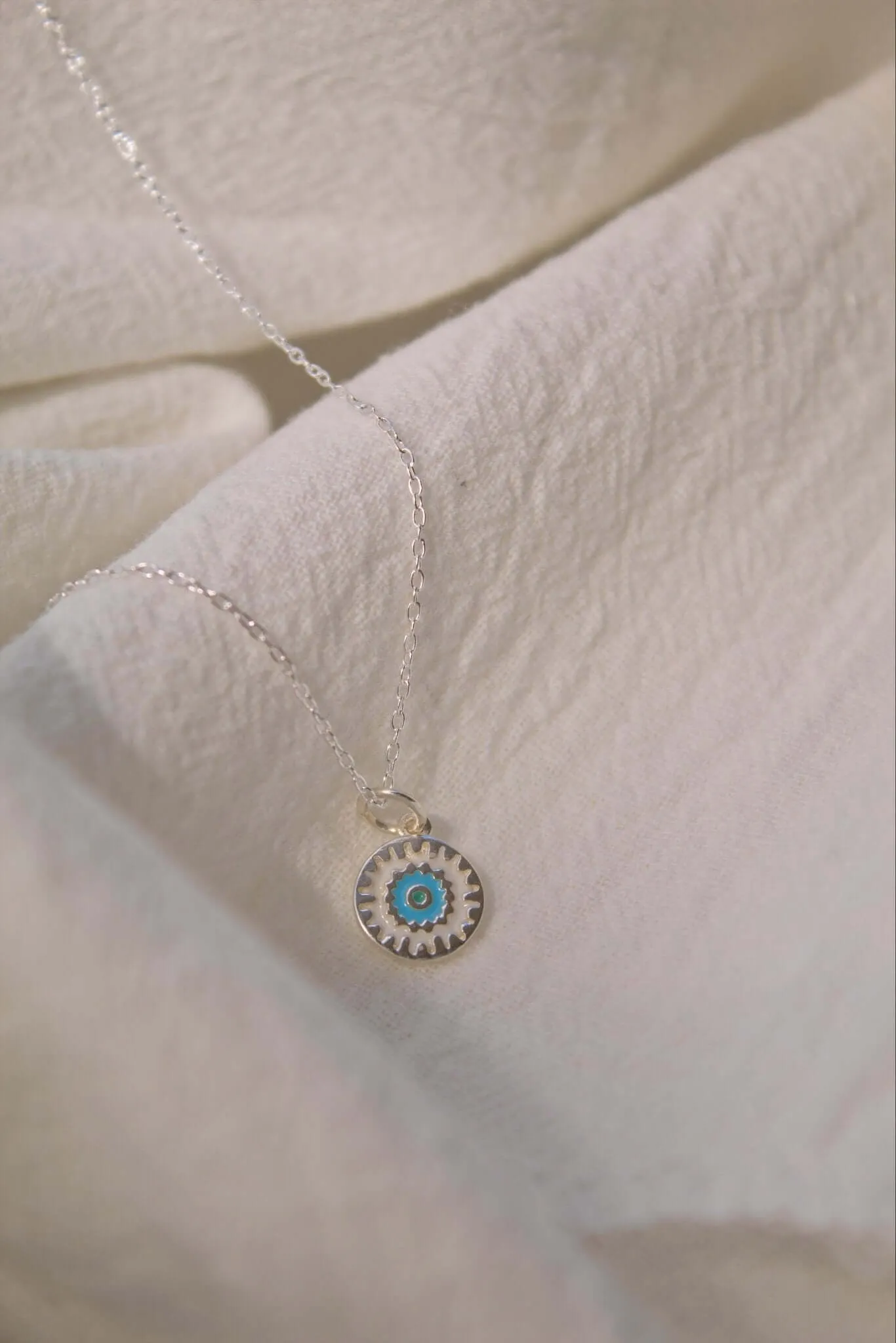 Sterling Silver Turqiouse Mandala Necklace