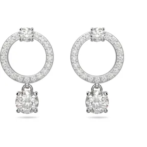 Swarovski Women's Hoop Earrings - Constella Round Crystal Rhodium Plated 5563278