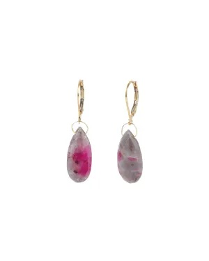 Teardrop Floating Ruby Zoisite Hooks