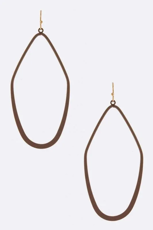 TEEK - Iconic Cutout Color Metal Drop Earrings