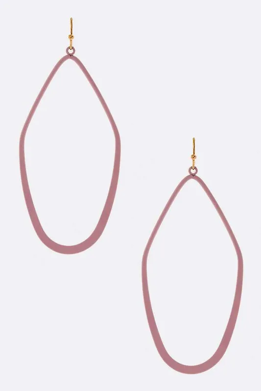TEEK - Iconic Cutout Color Metal Drop Earrings