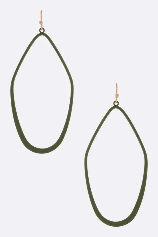 TEEK - Iconic Cutout Color Metal Drop Earrings