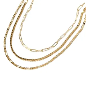 Three Necklaces with Multi Chain Connector