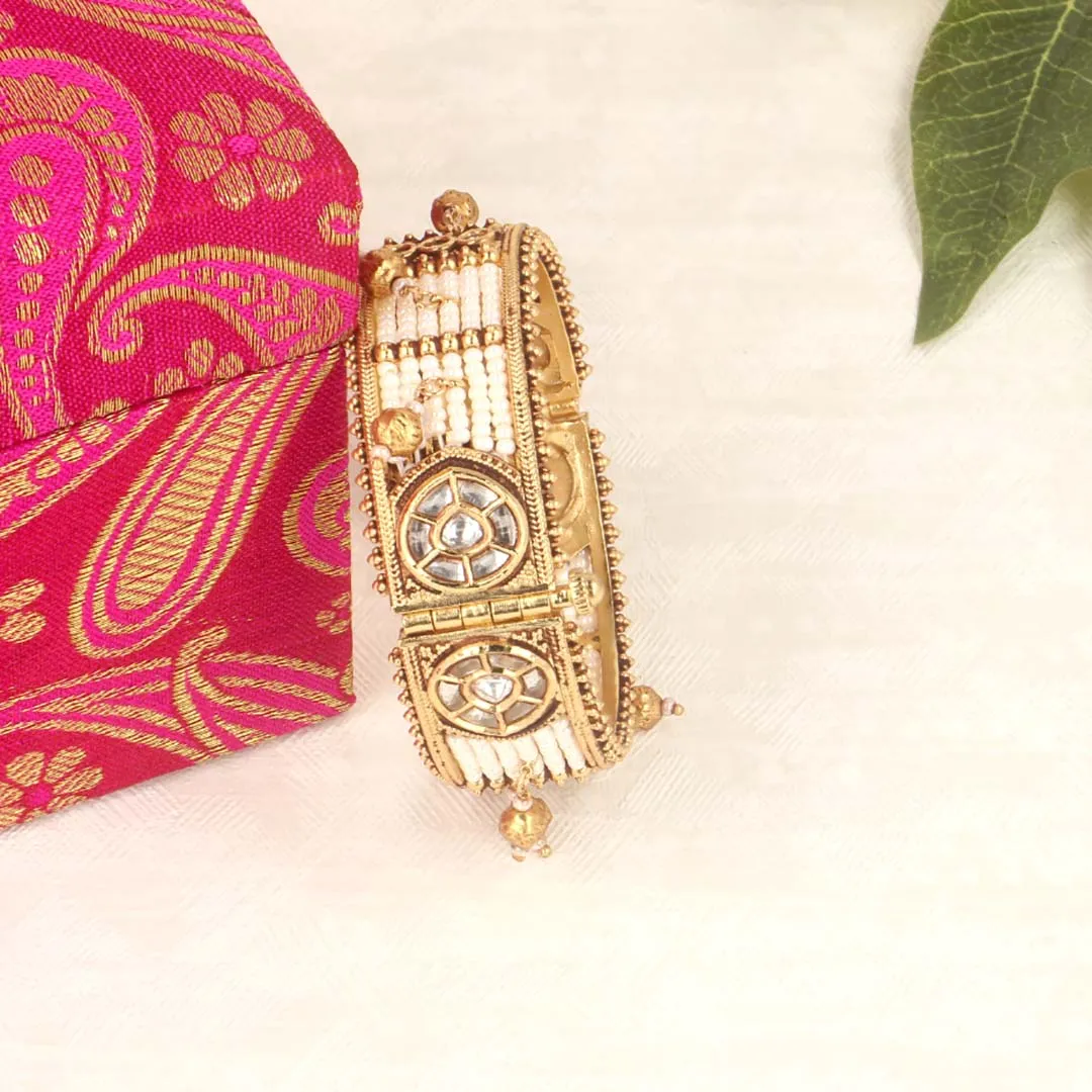 Timeless Kundan Pearls Kada - SIA419418