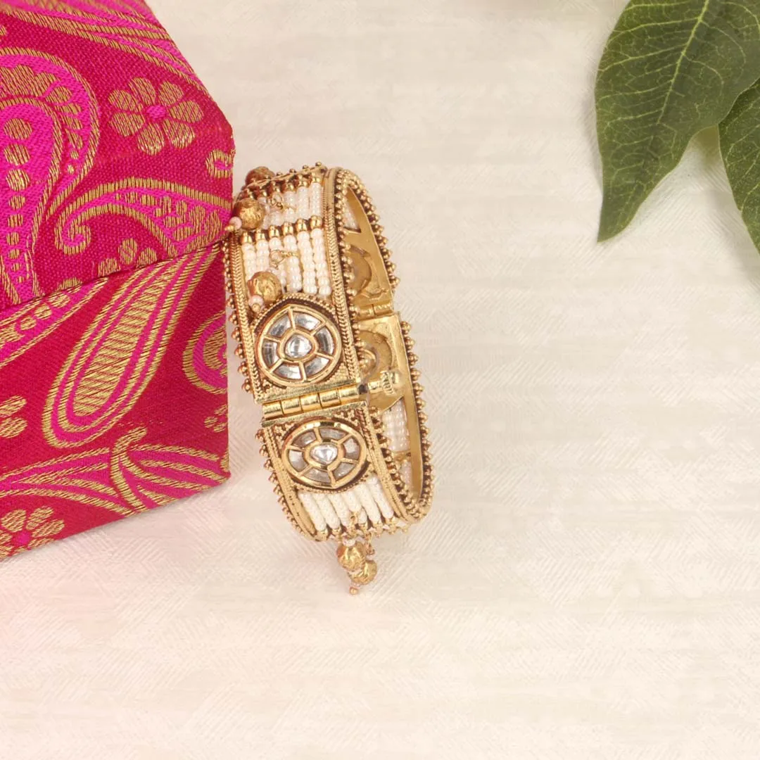 Timeless Kundan Pearls Kada - SIA419418