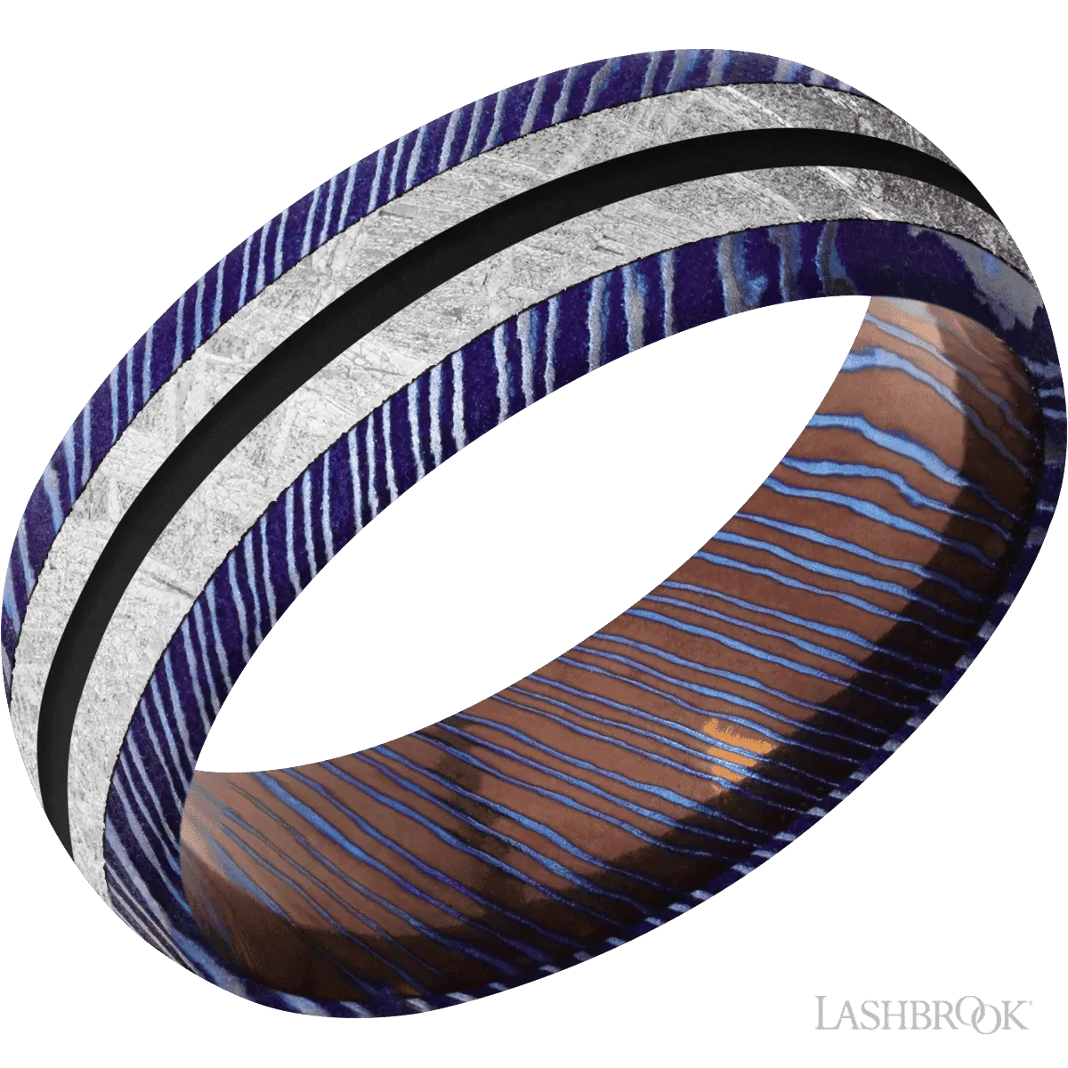Titanium Damascus with Satinetched Finish - 7MM
