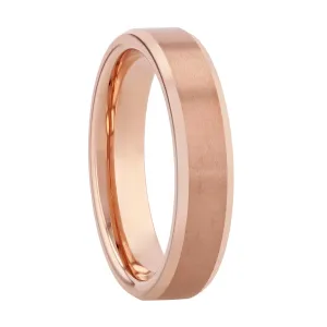 Tungsten Rose Beveled Edge Band, 6MM