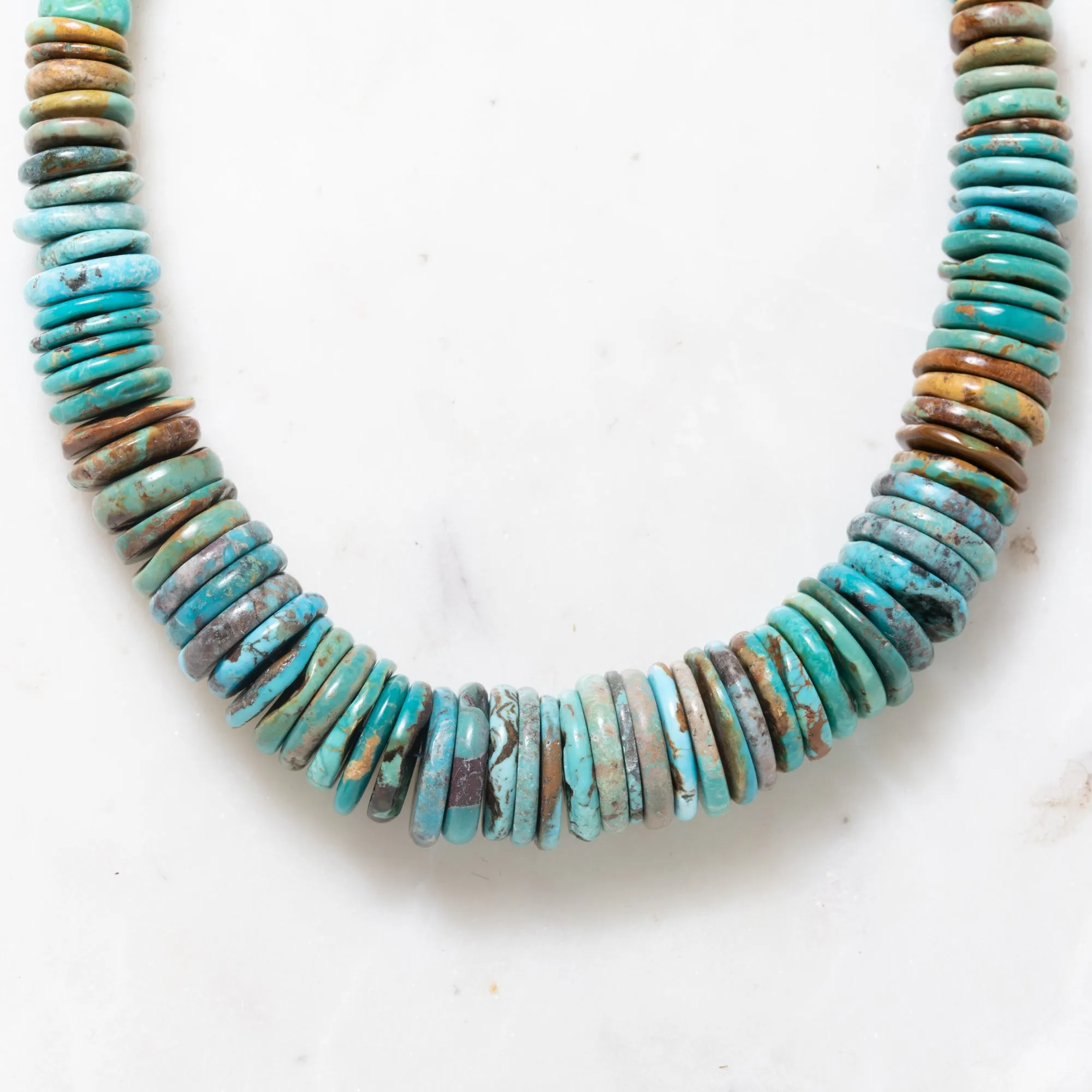 Turquoise Necklace with Silver Clasp