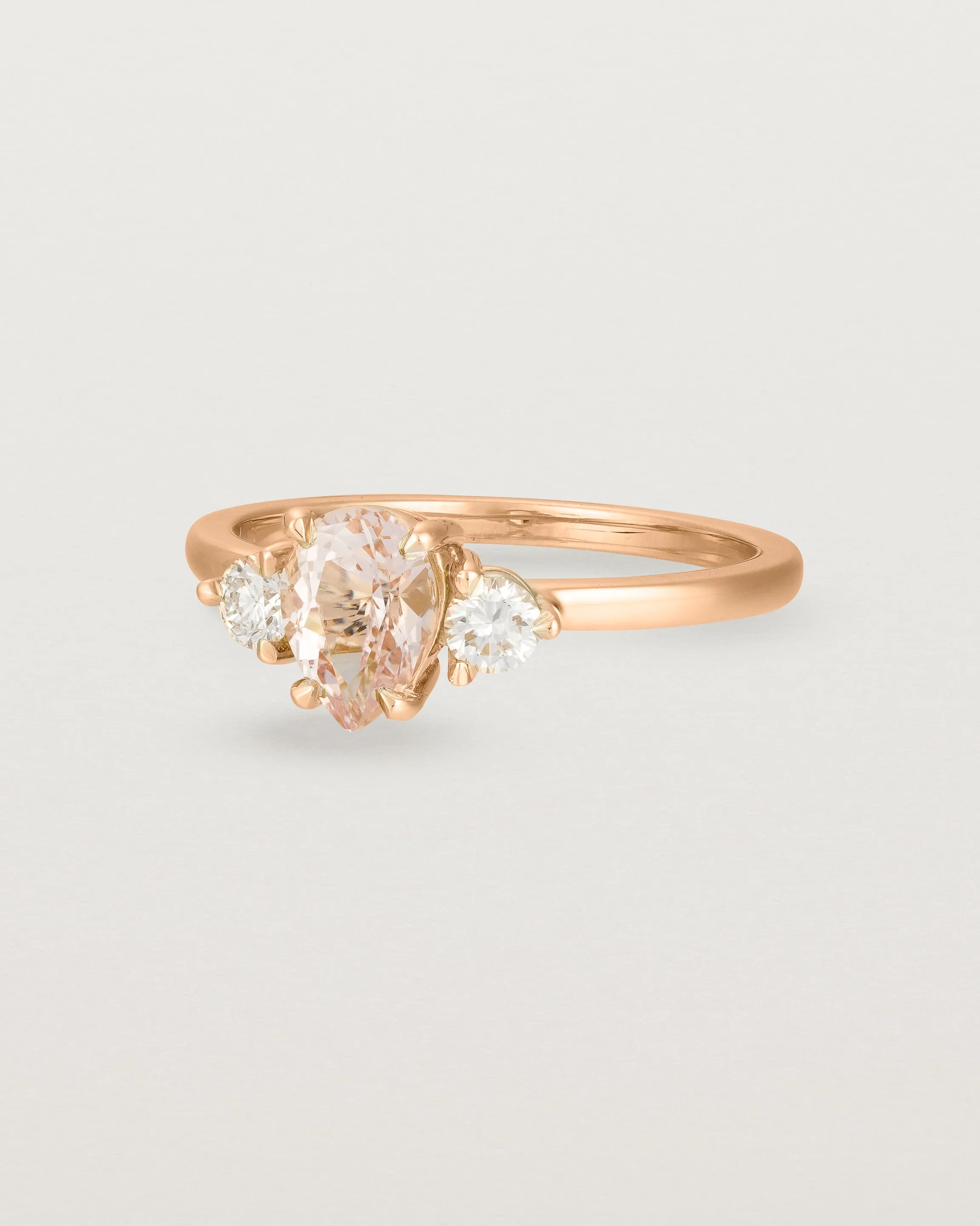 Una Pear Trio Ring | Morganite & Diamonds