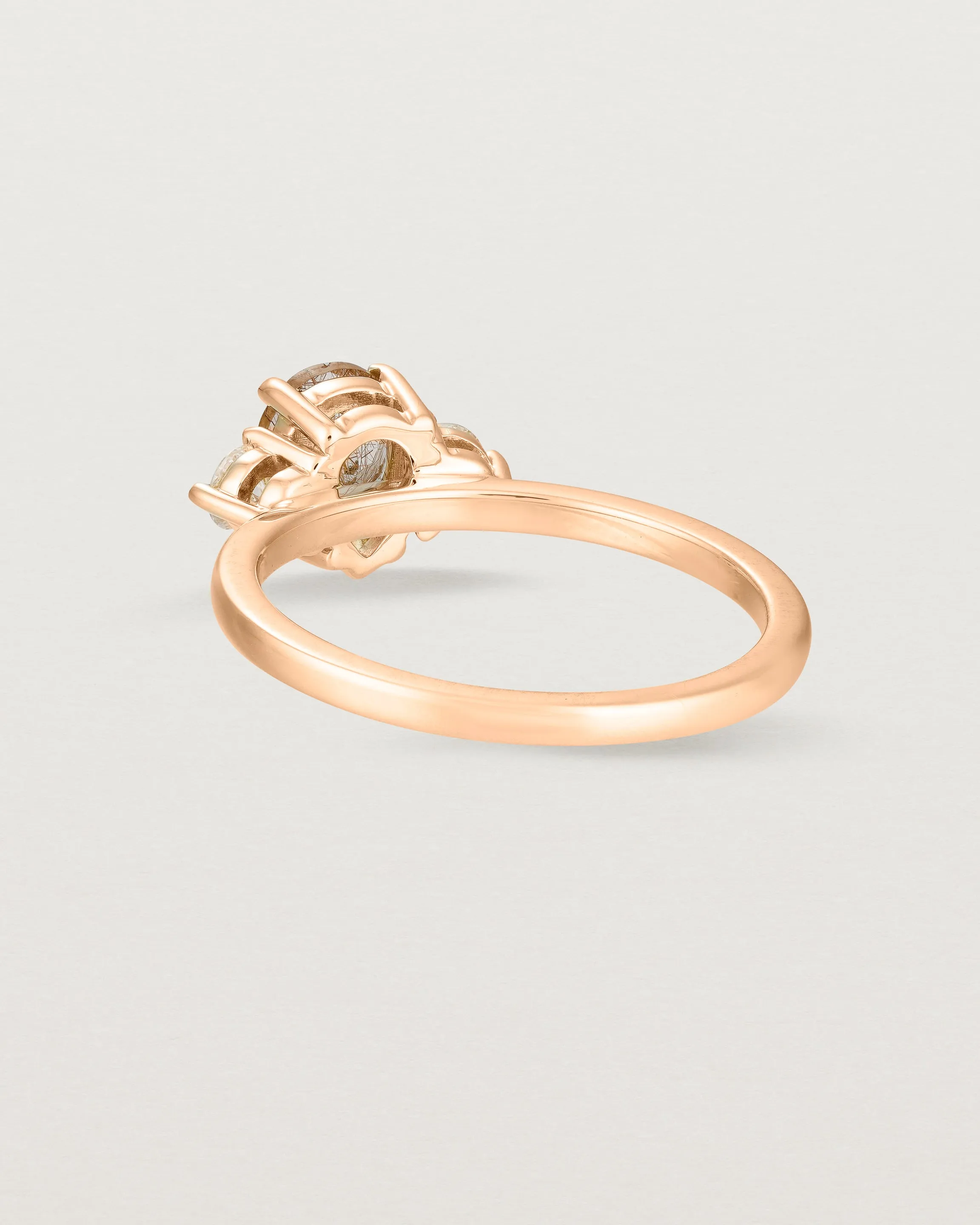 Una Pear Trio Ring | Rutilated Quartz & Diamonds