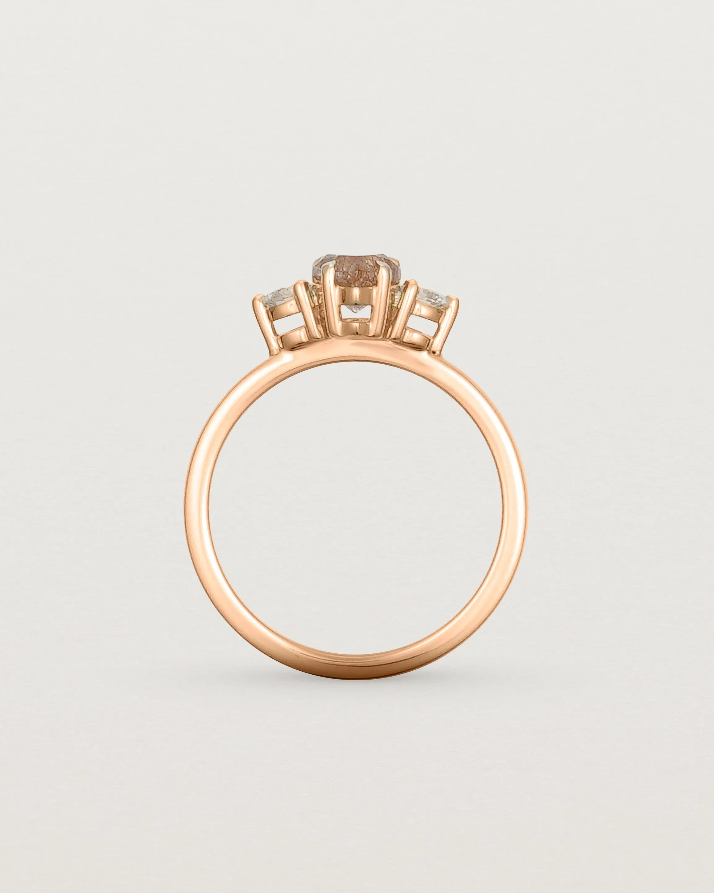 Una Pear Trio Ring | Rutilated Quartz & Diamonds