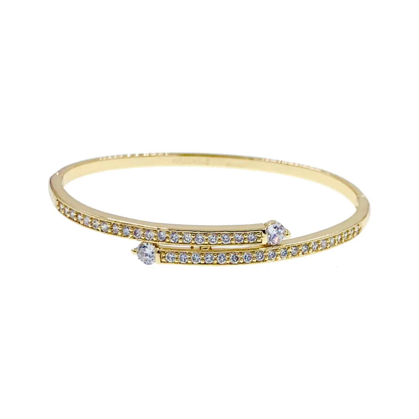Urilla Cubic Zirconia Bangle Bracelet Gold