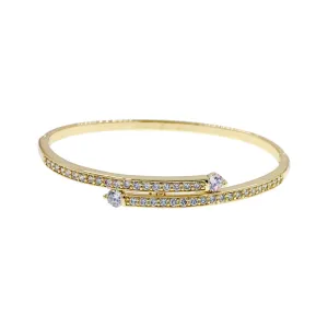 Urilla Cubic Zirconia Bangle Bracelet Gold