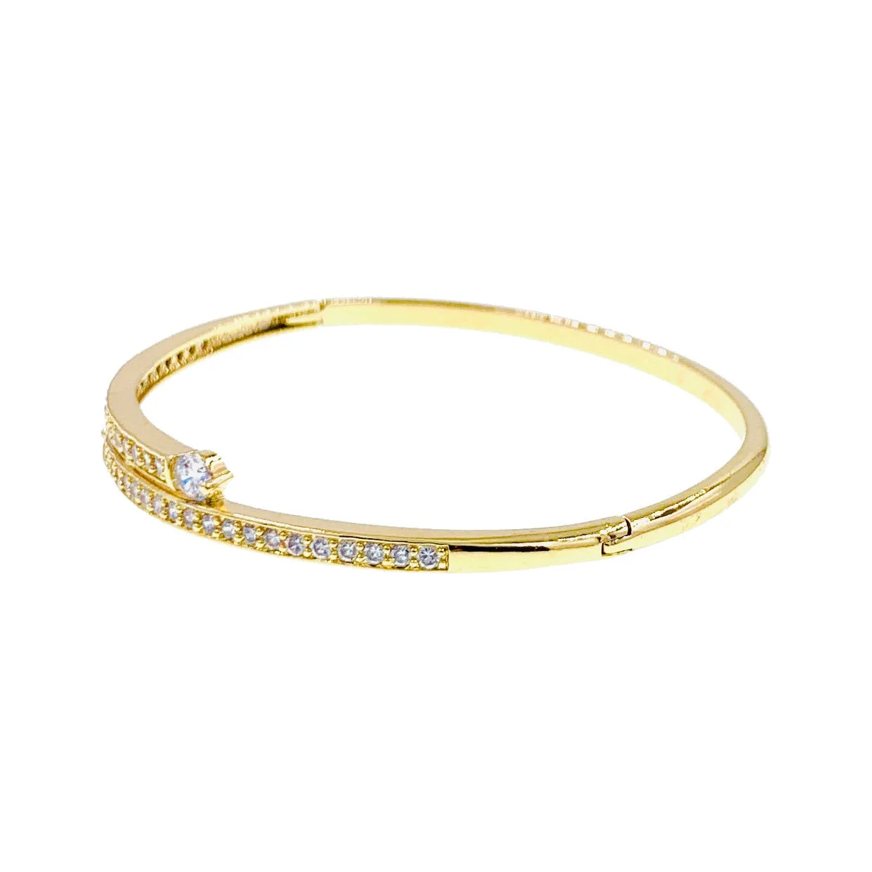 Urilla Cubic Zirconia Bangle Bracelet Gold