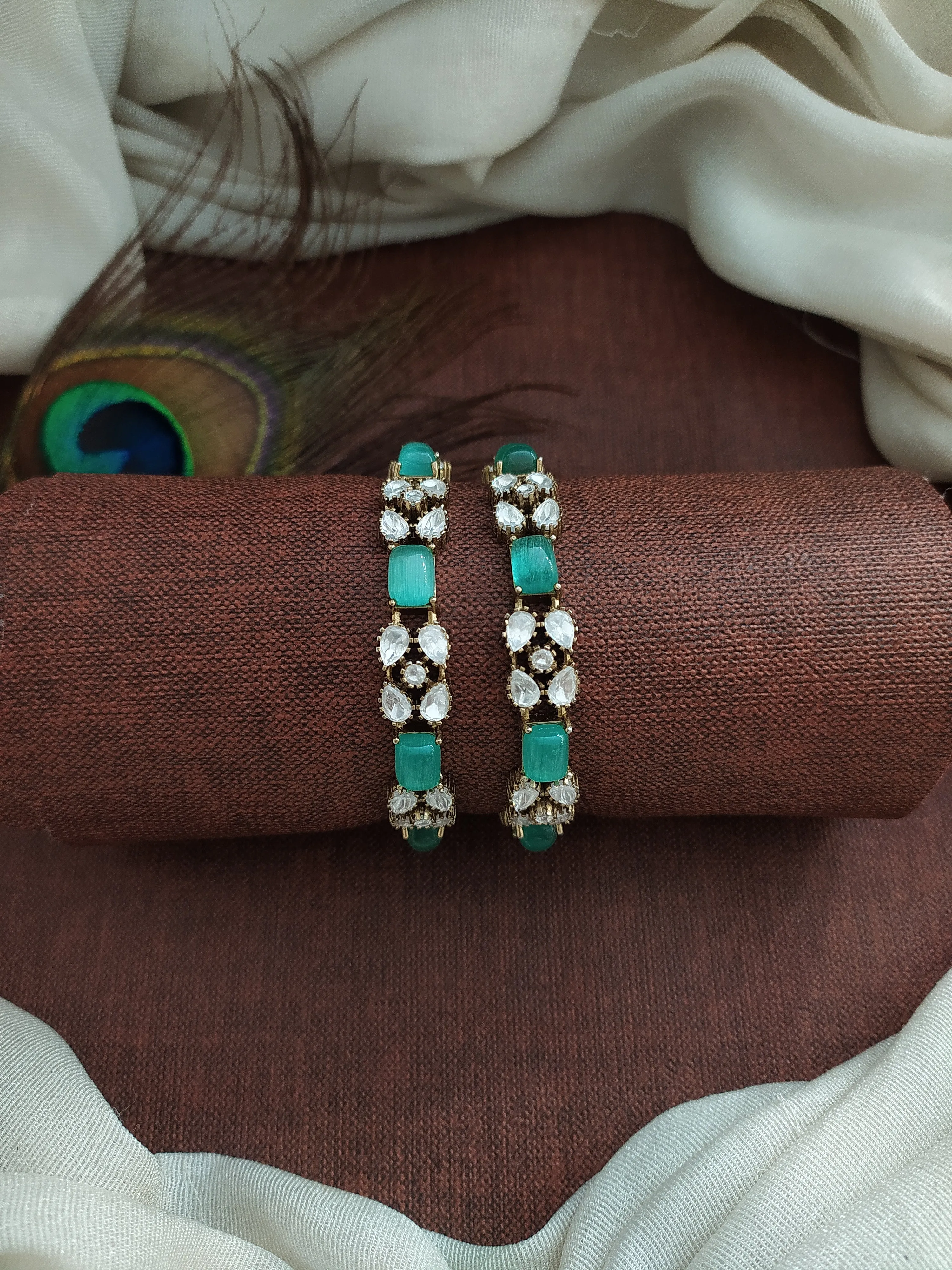 Victorian Moissanite Stone Bangles in Trending Colors