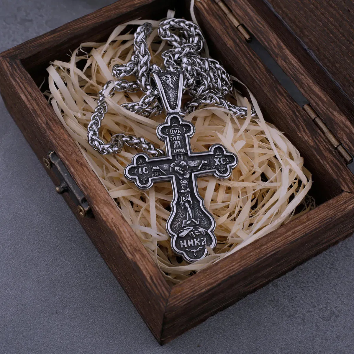 Viking Catholic Cross Necklace