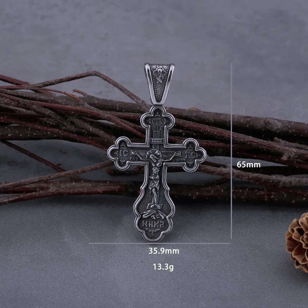 Viking Catholic Cross Necklace