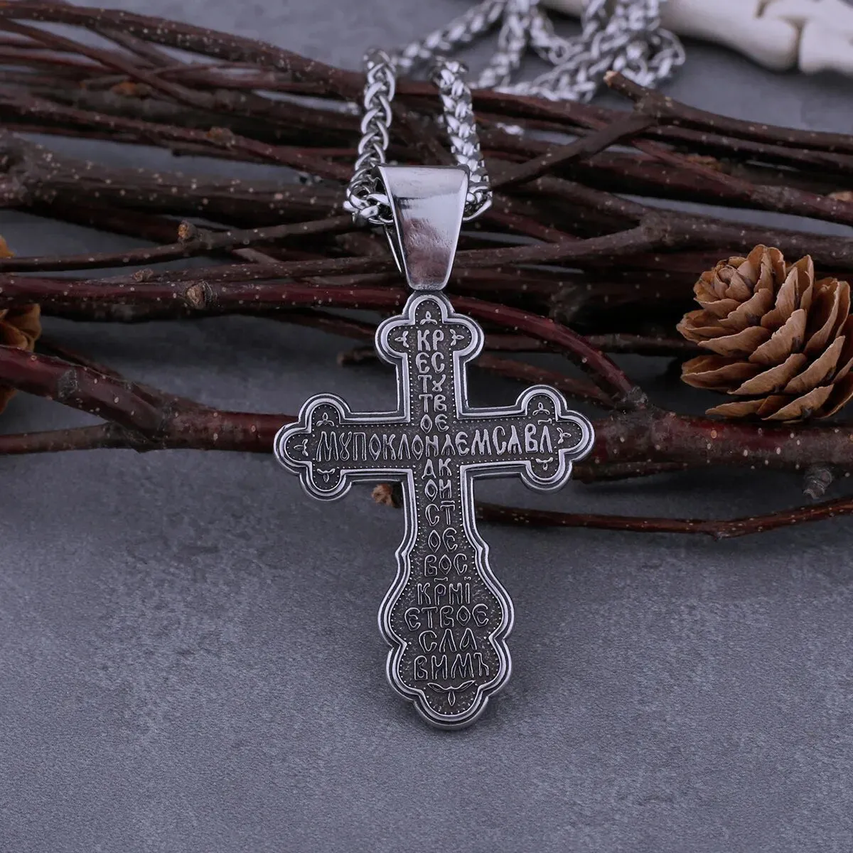 Viking Catholic Cross Necklace