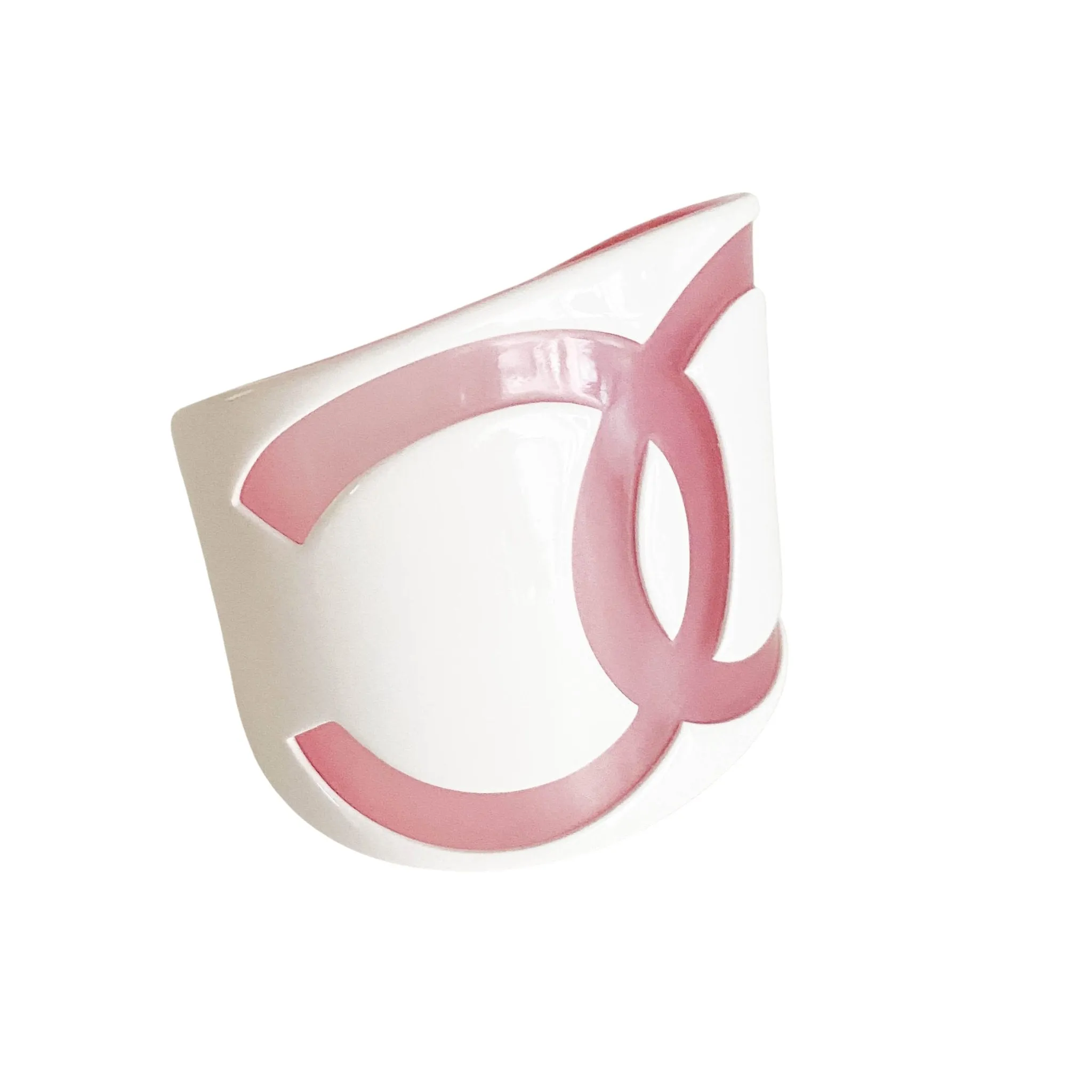 Vintage Chanel Pink Cutout Oversize CC Cuff2001