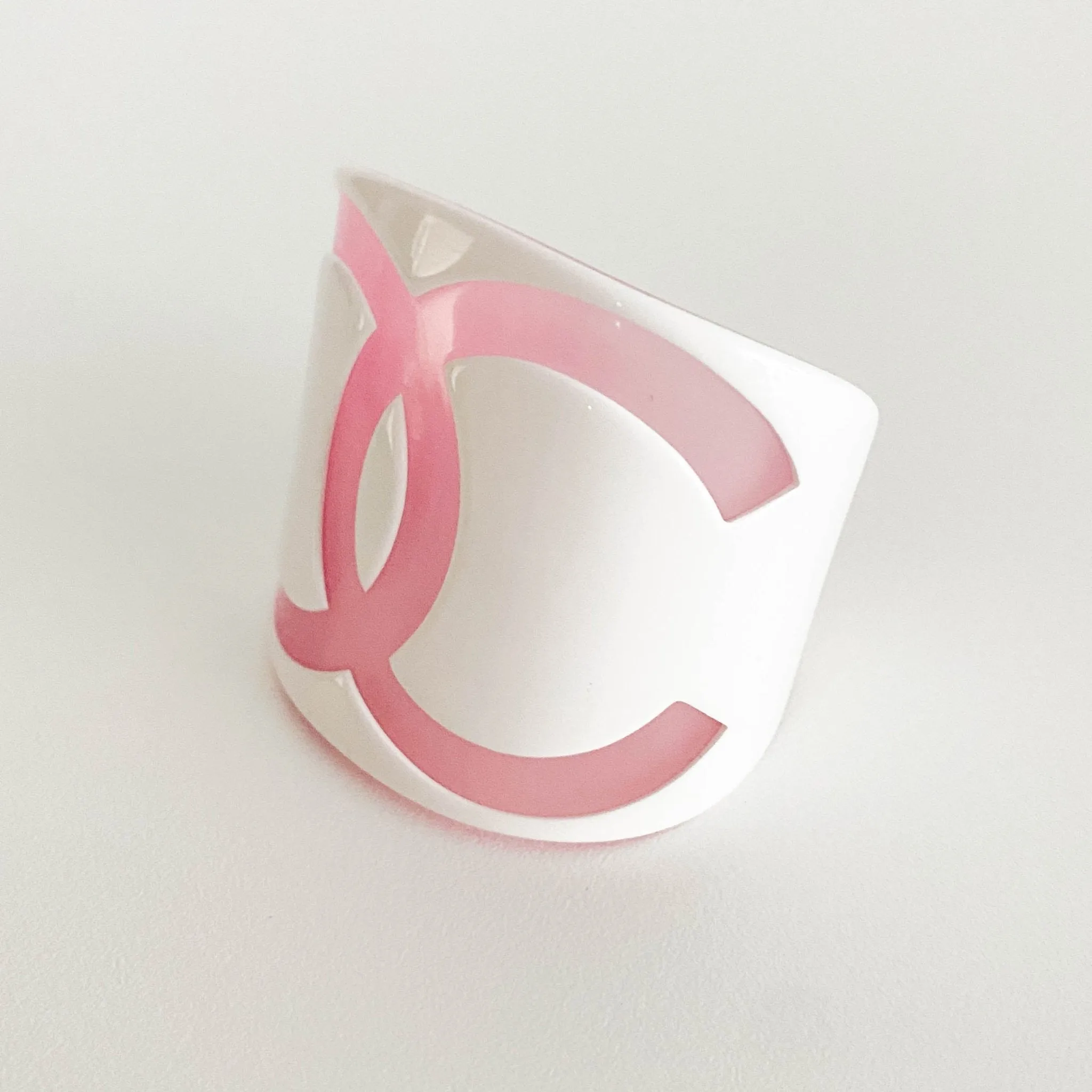 Vintage Chanel Pink Cutout Oversize CC Cuff2001