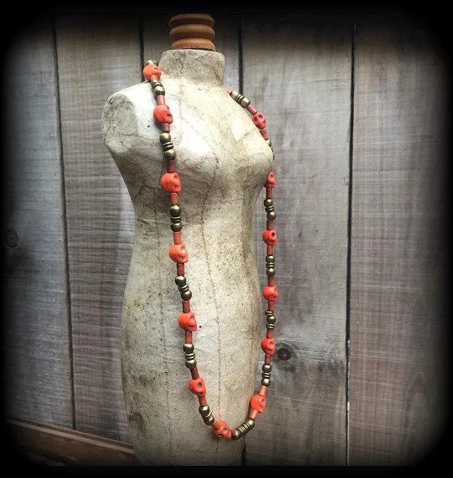 Voodoo necklace Papa Legba necklace Halloween necklace Skull necklace Stone Skull choker Industrial necklace Gothic choker Skull jewelry
