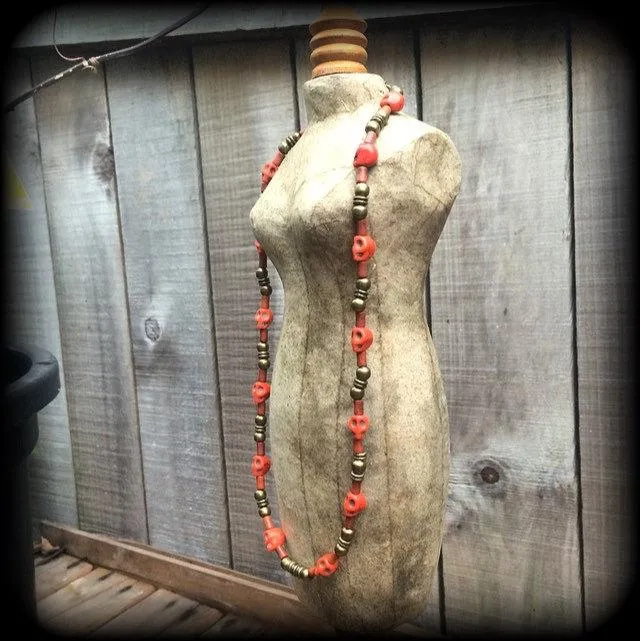 Voodoo necklace Papa Legba necklace Halloween necklace Skull necklace Stone Skull choker Industrial necklace Gothic choker Skull jewelry
