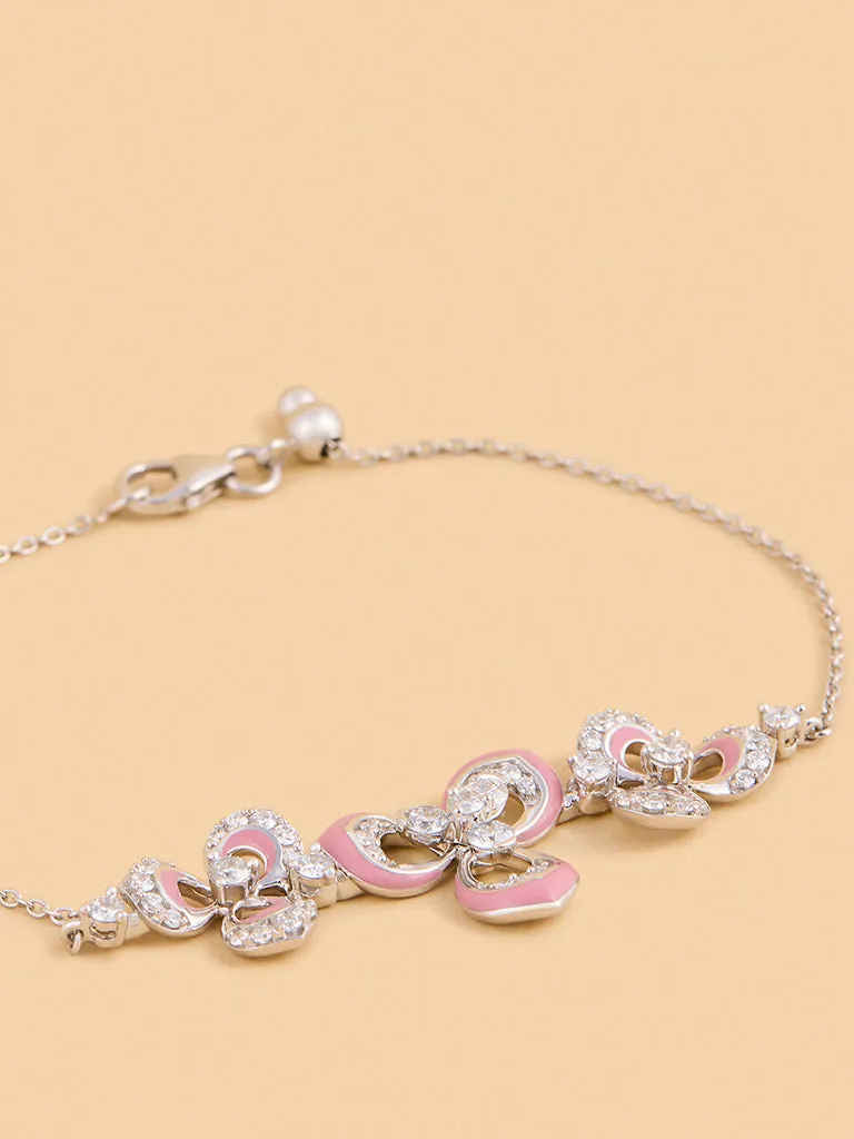 Westside X Pome Trio Pink Floral Lab Diamond Chain Bracelet