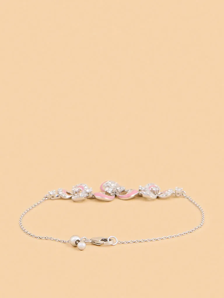 Westside X Pome Trio Pink Floral Lab Diamond Chain Bracelet