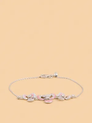 Westside X Pome Trio Pink Floral Lab Diamond Chain Bracelet