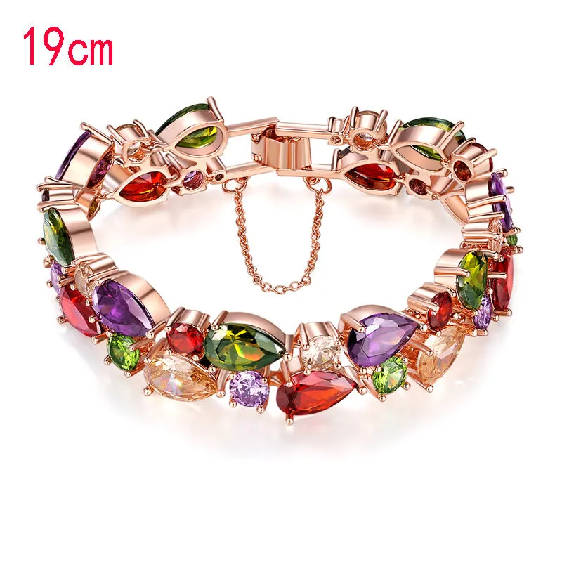 Wholesale Colorful Zircon Colorful Rose Gold Bracelet
