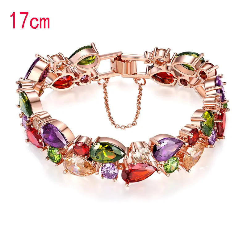 Wholesale Colorful Zircon Colorful Rose Gold Bracelet