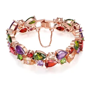 Wholesale Colorful Zircon Colorful Rose Gold Bracelet