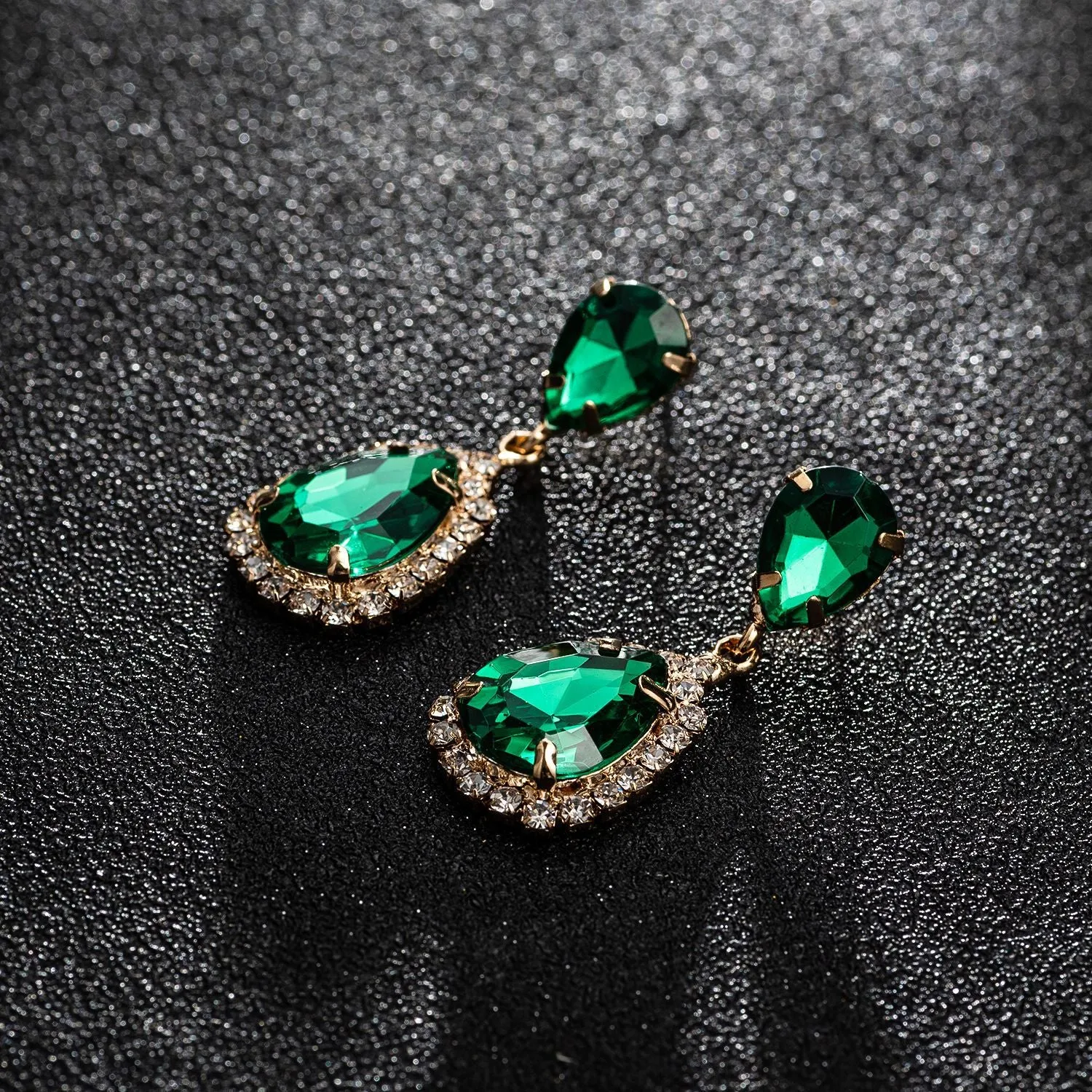 Wholesale Sparkling Drop Crystal Earrings