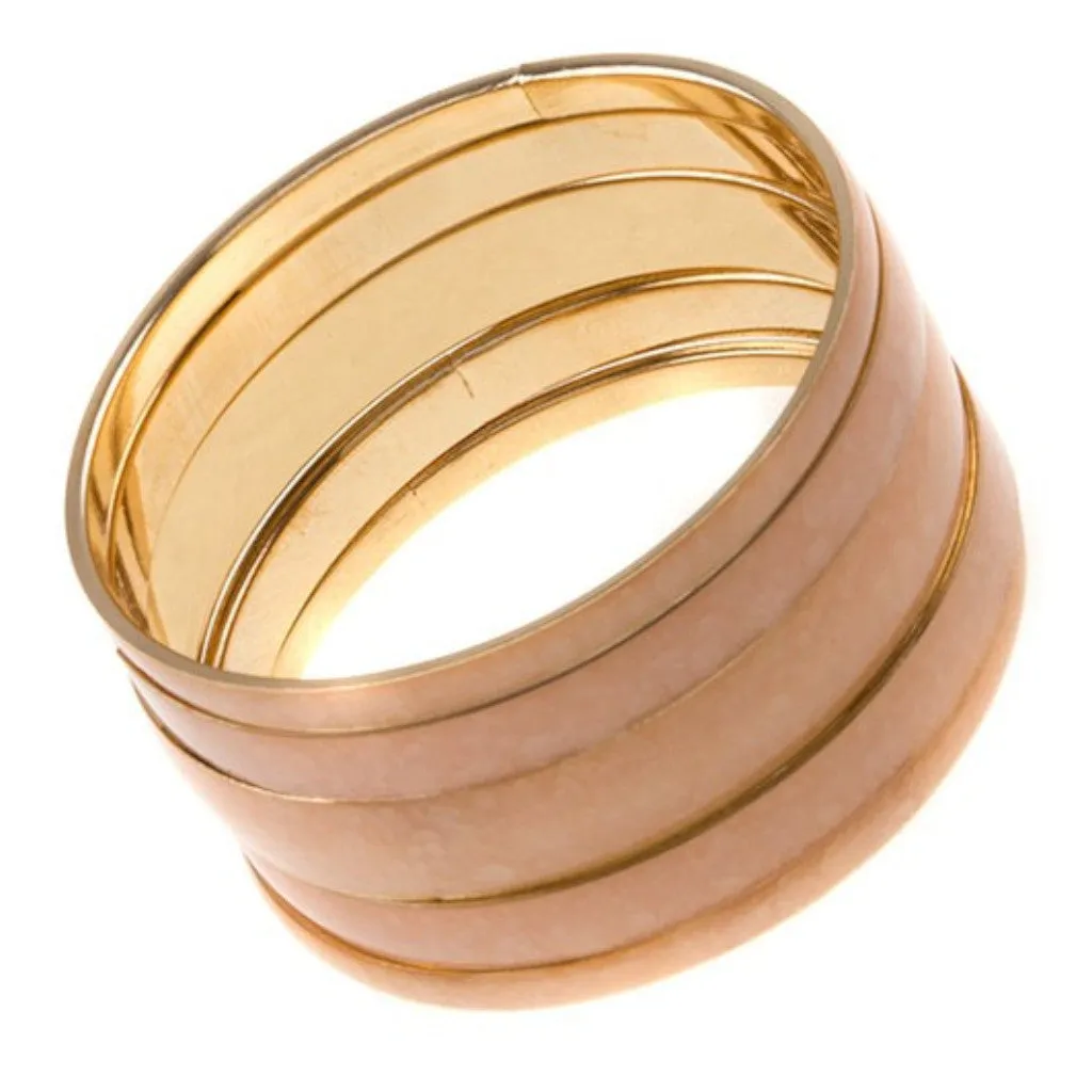 Wide Layered Bangle Bracelet