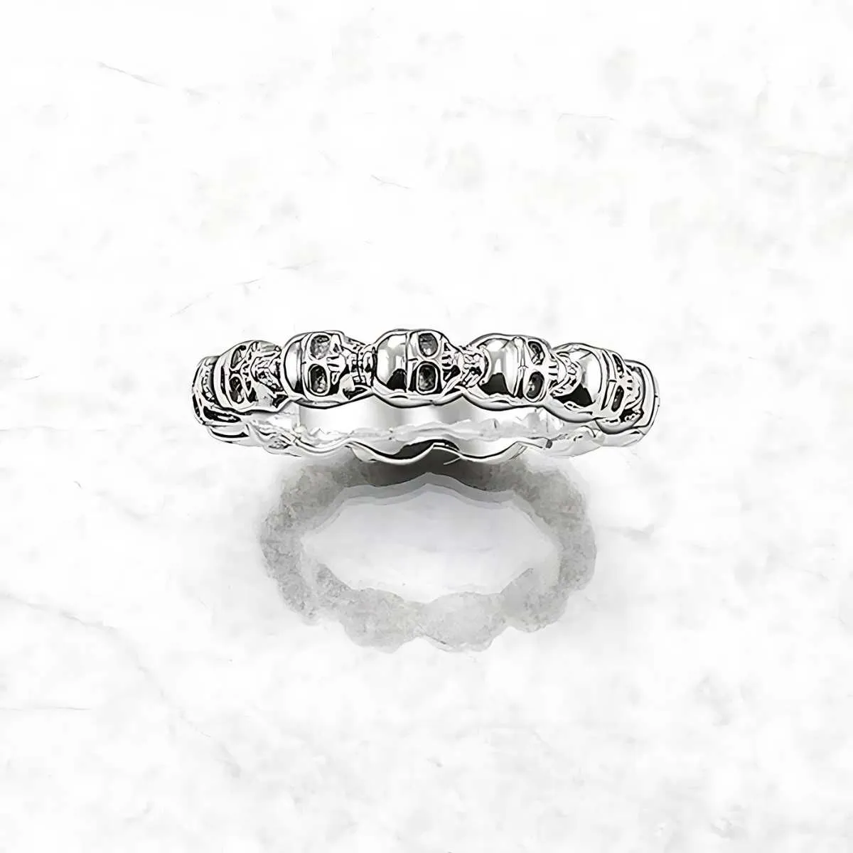 Womens Skull Wedding Band