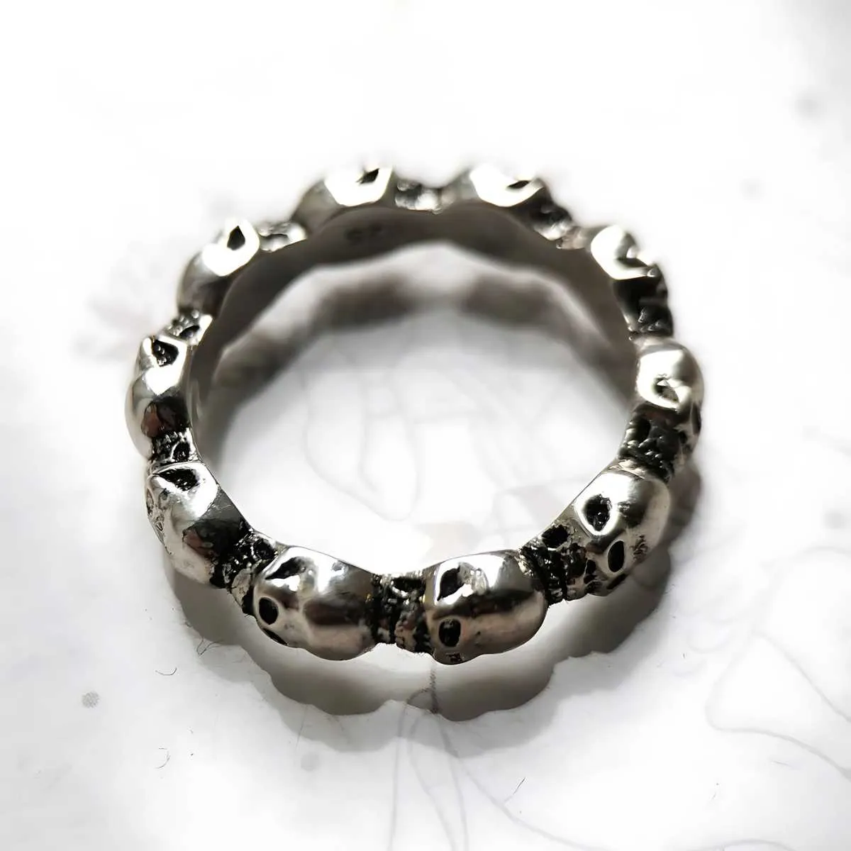 Womens Skull Wedding Band