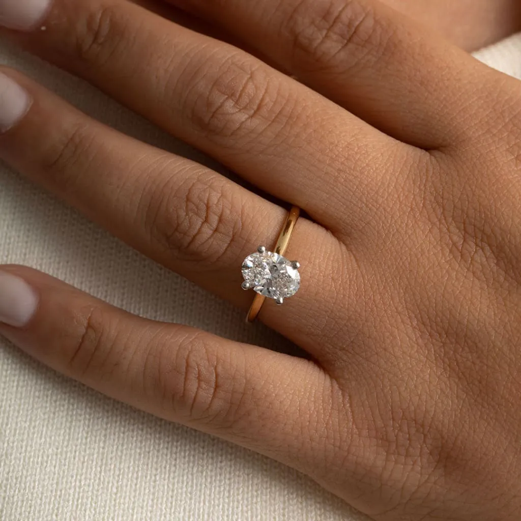 Zariyah 1.50ct | Oval Solitaire Lab Diamond Set in 18ct Gold