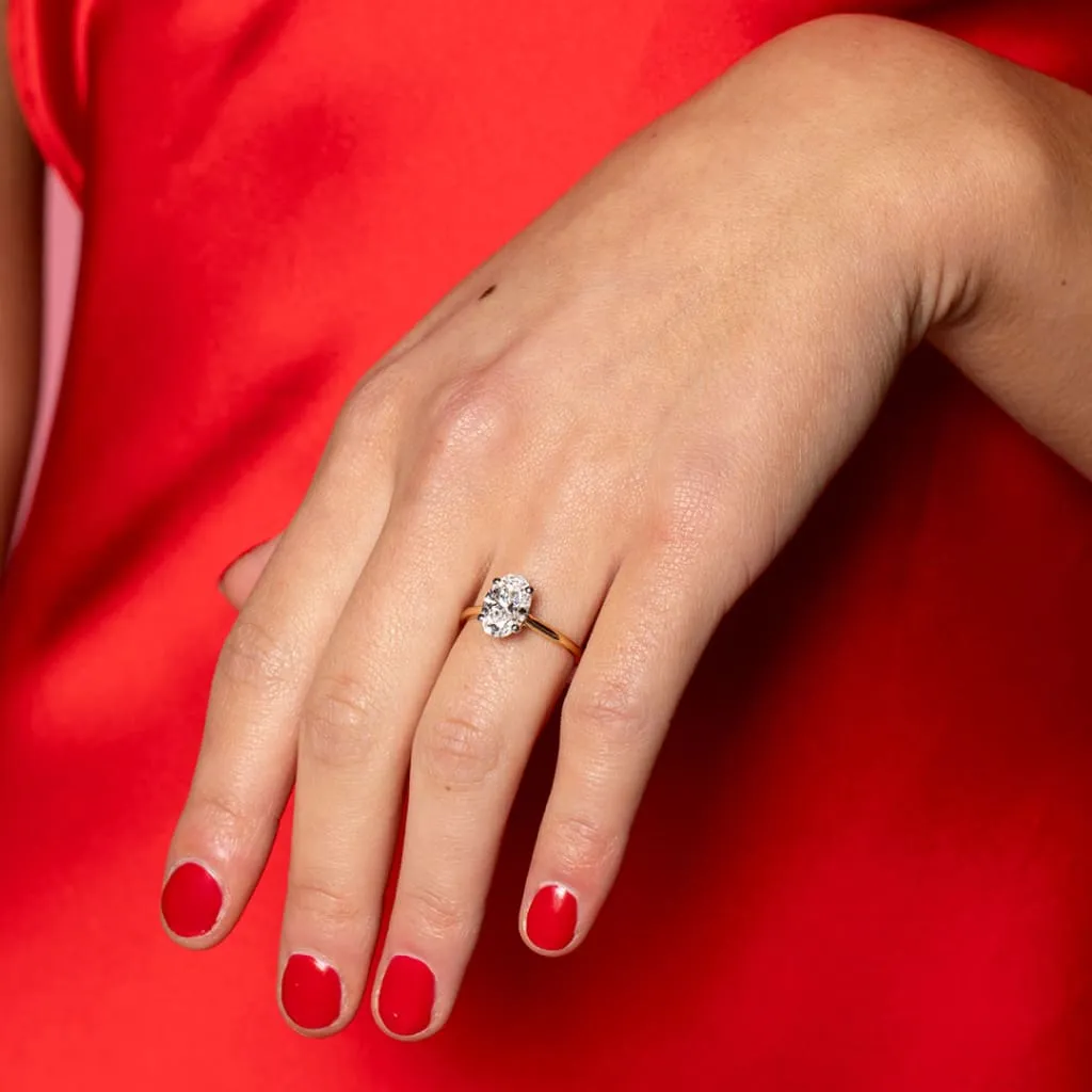 ZARIYAH 2ct | Oval Solitaire Lab Diamond Set in 18ct Gold