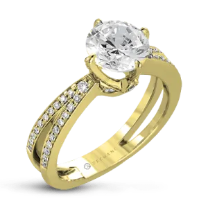 ZR1244 Engagement Ring in 14k Gold with Diamonds